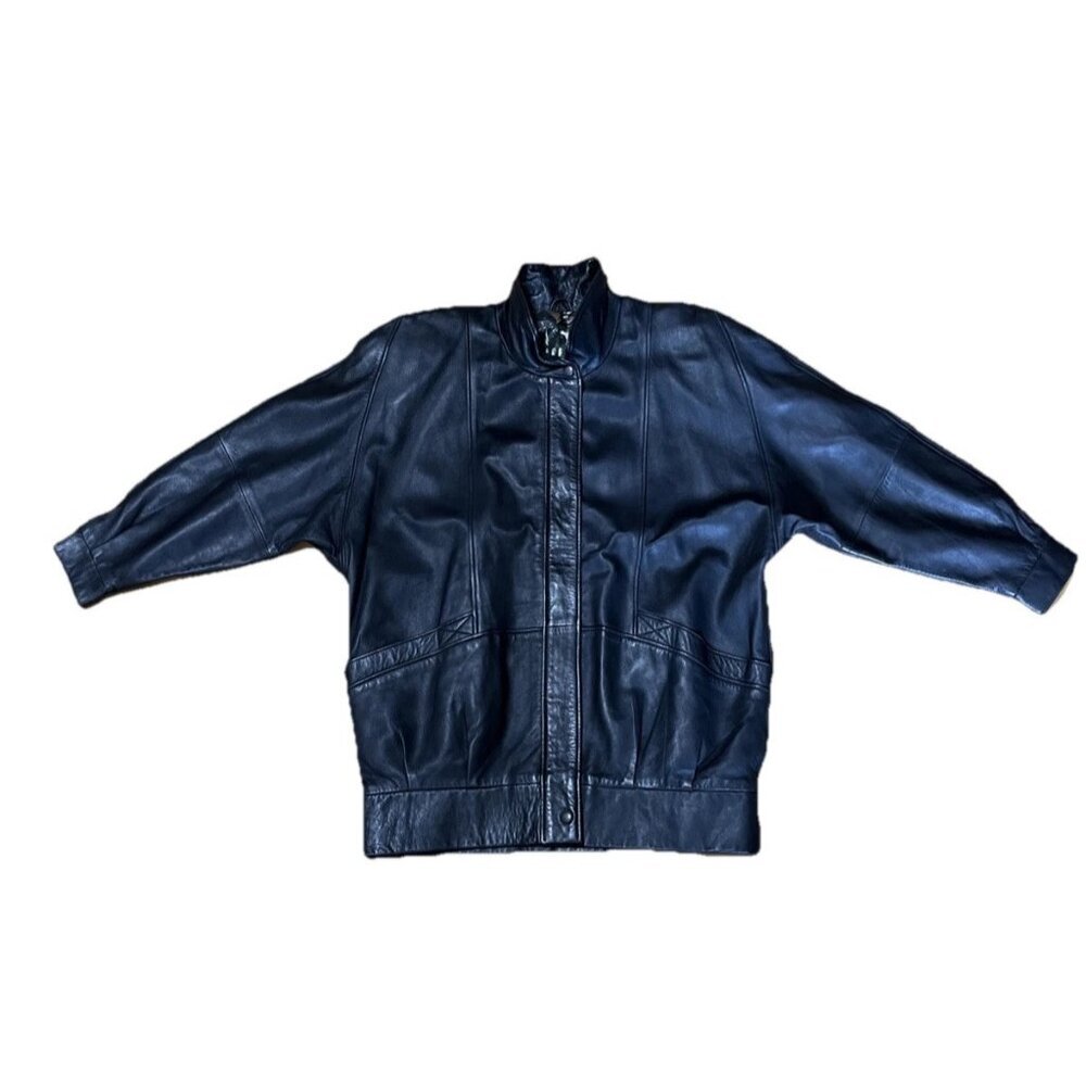 Vintage Echtes Leder Futter Men’s Size L Leather Jacket Motorcycle Baseb…
